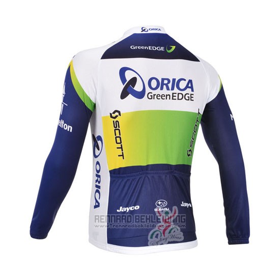 2013 Fahrradbekleidung Orica GreenEDGE Blau Trikot Langarm und Tragerhose